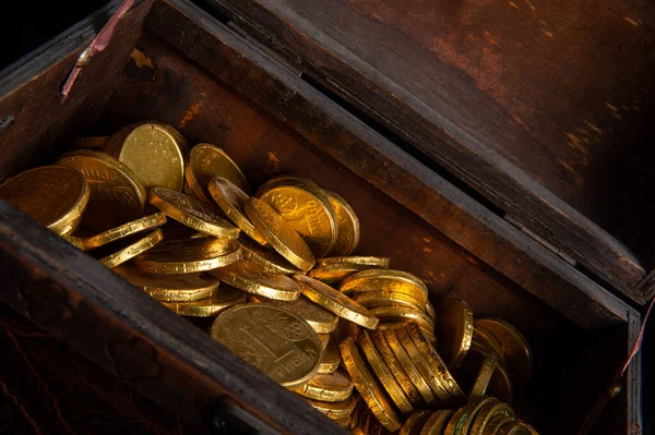 treasure chest with gold coins