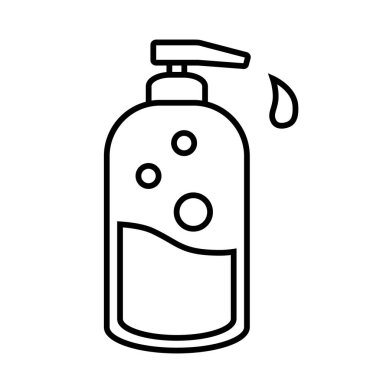 El dezenfektanı ikonu. Beyaz arkaplanda vektör simgesi izole edildi.