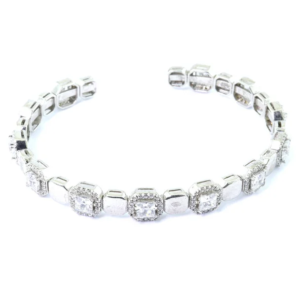 Bracciale Argento Sfondo Bianco — Foto Stock