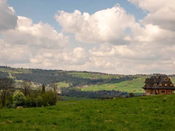 view of tatra mountains from the top of the Zakopane, Poland.