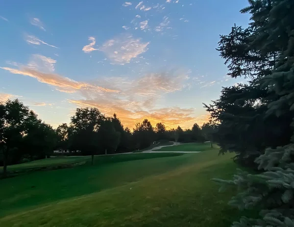 Blue Orange Sky Denver Sunrise — Stock Photo, Image