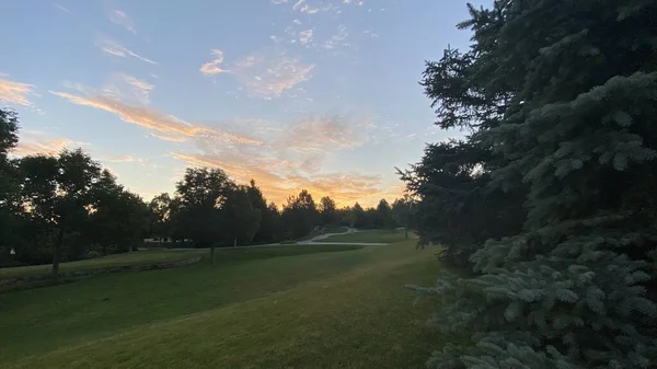 Orangener Sonnenaufgang Denver Usa — Stockfoto