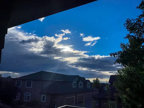 Maisons Sous Soleil Après Midi Juillet — Photo