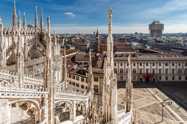 Milan Italie Octobre 2018 Vue Dessus Depuis Toit Cathédrale Duomo — Photo