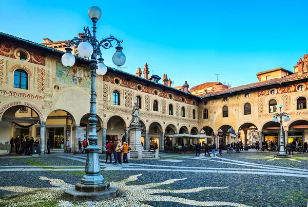 Piazza Ducalein Vigevano. Stockfoto