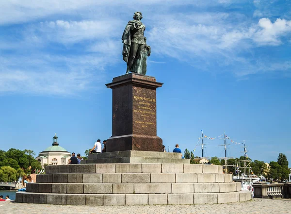 Standbeeld van koning Gustaf III Stockafbeelding