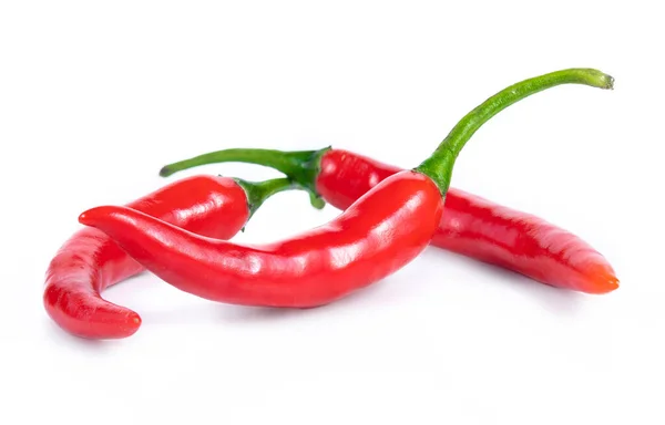 Chiles Rojos Aislados Sobre Fondo Blanco — Foto de Stock