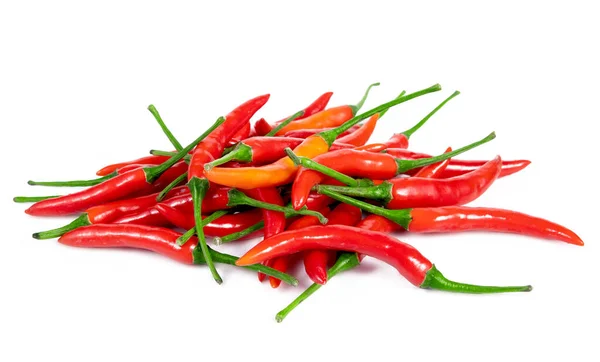 Červené Chilli Papričky Izolované Bílém Pozadí — Stock fotografie