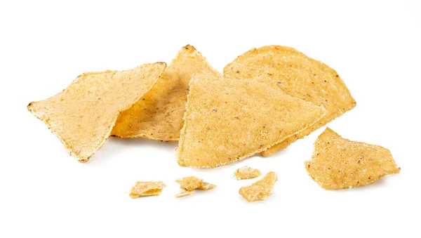 Tortilla Eller Nachos Chips Isolerade Vit Bakgrund — Stockfoto