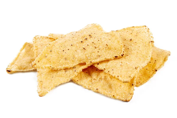 Tortilla Eller Nachos Chips Isolerade Vit Bakgrund — Stockfoto