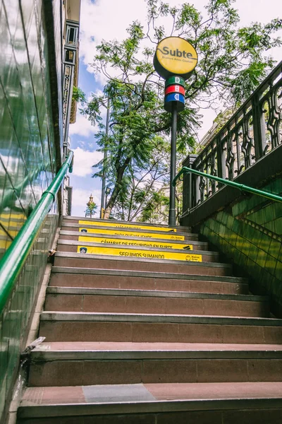 Salida Estacion Del Subte Buenos Aires Argentína Indulás Buenos Aires — Stock Fotó