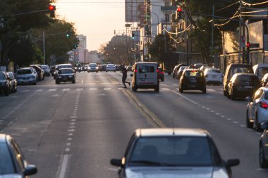 Avenida de la ciudad de Buenos Aires, Arjantin. Buenos Aires Bulvarı, Arjantin.