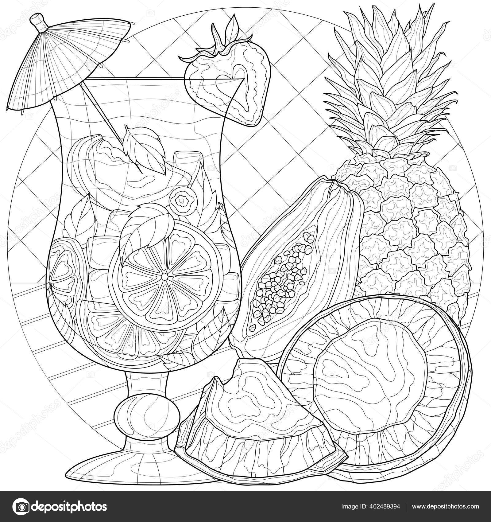 Desenhos de Frutas para Imprimir e Colorir  Fruit coloring pages, Free  kids coloring pages, Coloring pages