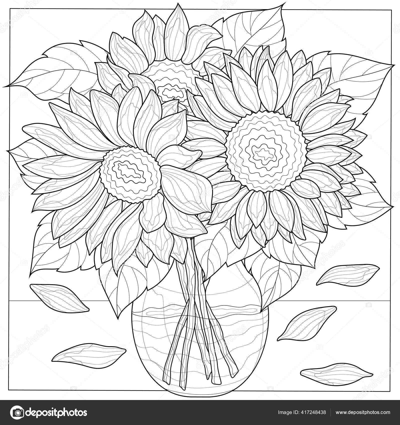 Flowers Coloring Book for Adults Relaxation: a Coloring Book with Beautiful  Realistic Flowers, Bouquets, Floral Designs, Sunflowers, Roses, Leaves, Sp  (Paperback)