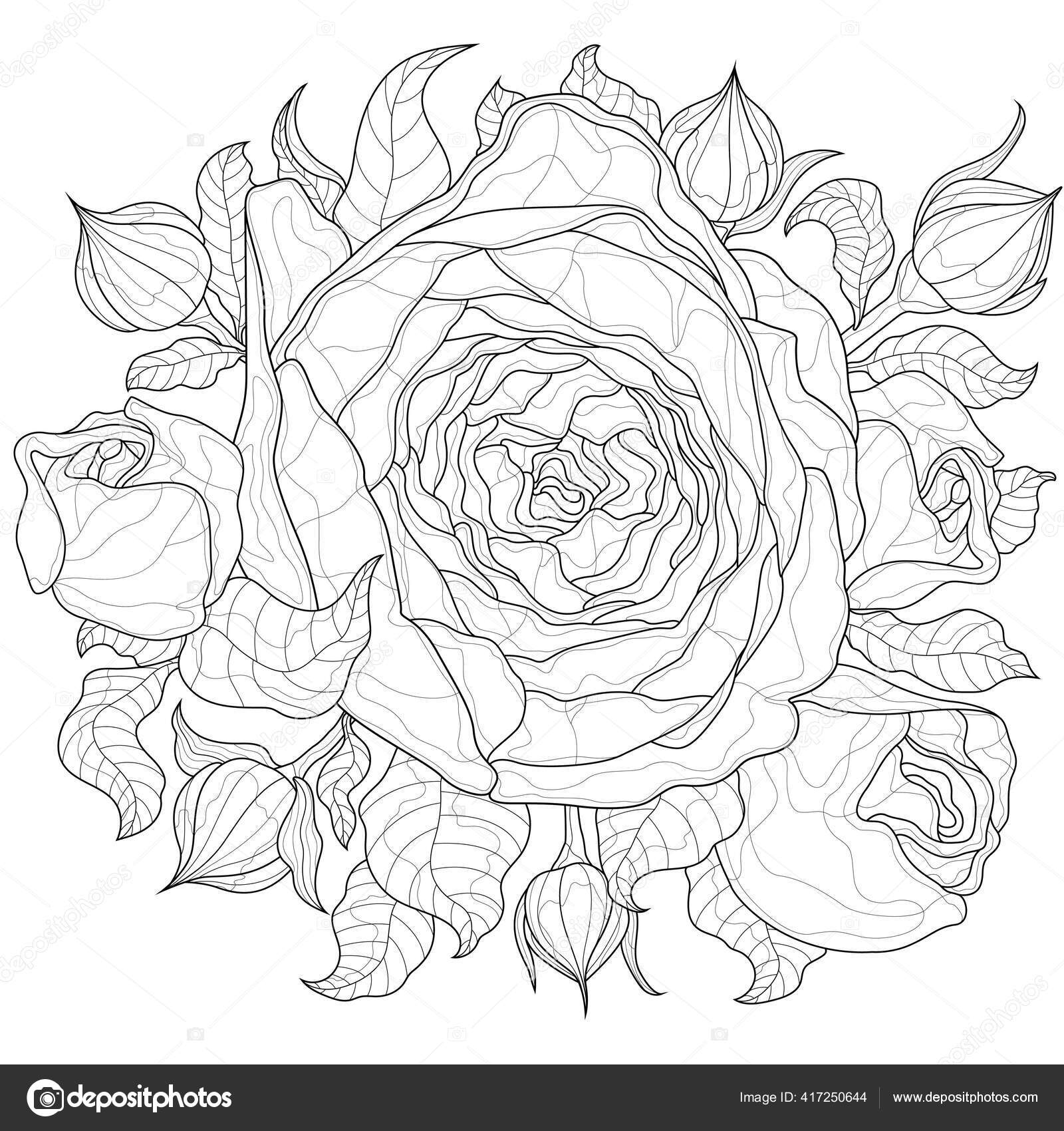 Desenhos para colorir de desenho de flores rosas para colorir  