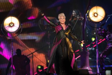 Detroit, MI / USA - 04-26-2019: P nk Little Caesar 's Arena' da canlı performans sergiliyor