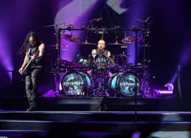 Detroit, Michigan, ABD - 03.05.2019: Özel konuk Three Days Grace ile Little Caesar 's Arena' da canlı performans