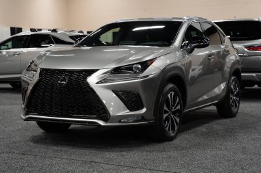 Toledo, Ohio, ABD - 02.07.2020: Büyük Toledo Otomobil Fuarı 2020, The Blade tarafından sunuldu, en yeni araç modelleri ve otomotiv teknolojisinde son gelişmeler.