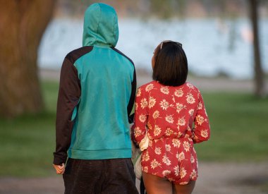 Harrison Township, Michigan, ABD - 24 Mayıs 2020: Covid-19 Corona Virüsü sırasında Michigan Metro Parkı etkinliği.