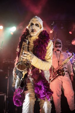 Detroit, Michigan, USA- 02.01.2019 İşte Mumyalar Saint Andrew 's Hall' da canlı performans sergiliyor.