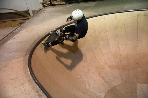 Royal Oak Michigan Usa 2019 Skaters Bikers Practice Tricks Indoor — Stock Photo, Image