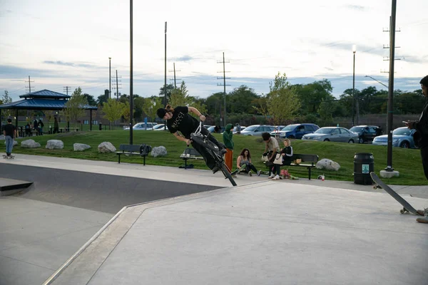 Detroit Michigan États Unis 2019 Les Patineurs Les Motards Entraînent — Photo