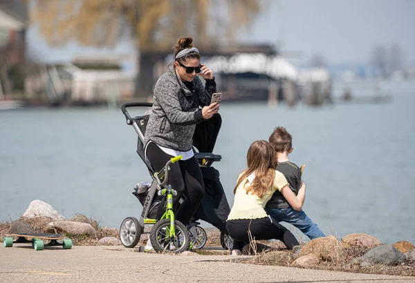 Harrison Township Michigan April 2020 Activiteiten Het Michigan Metro Park — Stockfoto