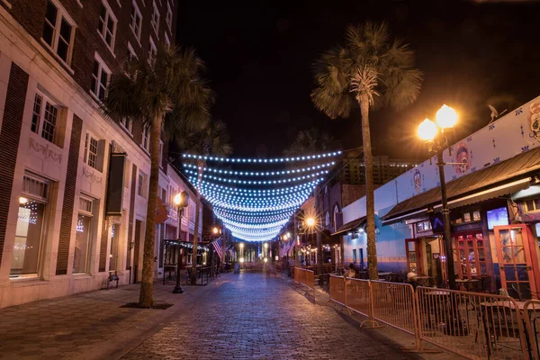 Iluminación Noche Navidad Ciudad —  Fotos de Stock