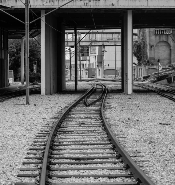 Trilhos Trem Cidade — Fotografia de Stock