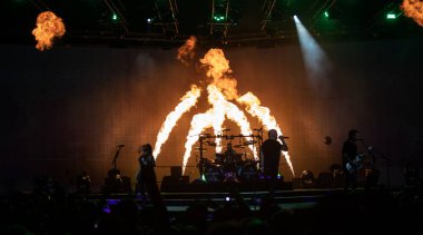 Detroit, Michigan, ABD - 03.05.2019: Özel konuk Three Days Grace ile Little Caesar 's Arena' da canlı performans