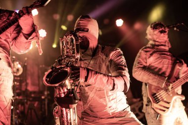 Detroit, Michigan, USA- 02.01.2019 İşte Mumyalar Saint Andrew 's Hall' da canlı performans sergiliyor.