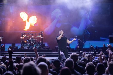 Detroit, Michigan, ABD - 03.05.2019: Özel konuk Three Days Grace ile Little Caesar 's Arena' da canlı performans