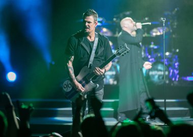 Detroit, Michigan, ABD - 03.05.2019: Özel konuk Three Days Grace ile Little Caesar 's Arena' da canlı performans