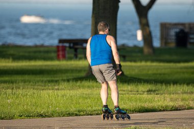 Corona Virüsü Covid 19 salgını sırasında Michigan Metro Park etkinliği.