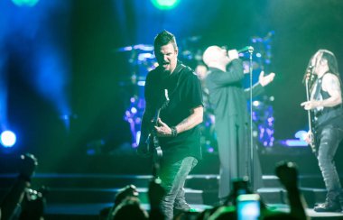 Detroit, Michigan, ABD - 03.05.2019: Özel konuk Three Days Grace ile Little Caesar 's Arena' da canlı performans