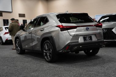 Toledo, Ohio, ABD - 02.07.2020: Büyük Toledo Otomobil Fuarı 2020, The Blade tarafından sunuldu, en yeni araç modelleri ve otomotiv teknolojisinde son gelişmeler.