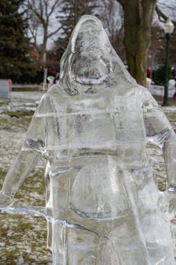 Plymouth, Michigan, ABD - 01.12.2020: Plymouth Buz Festivali 2020.