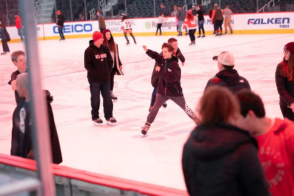 Hockeytown Winterfestival 2020 Menschen Auf Schlittschuhen — Stockfoto