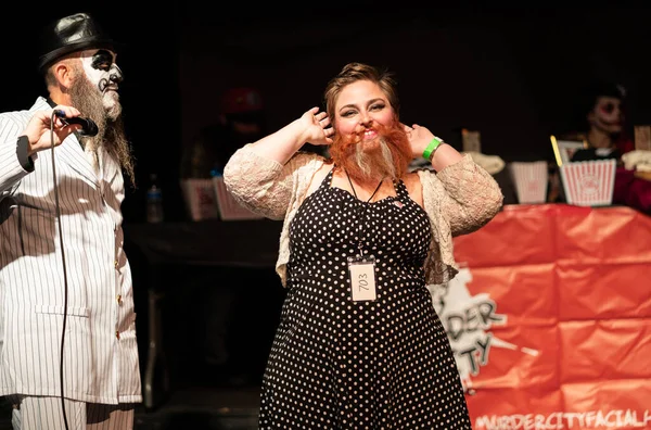 Baarden Tonen Gezichtshaar Voor Het Circus Whiskers Evenement Detroit Michigan — Stockfoto