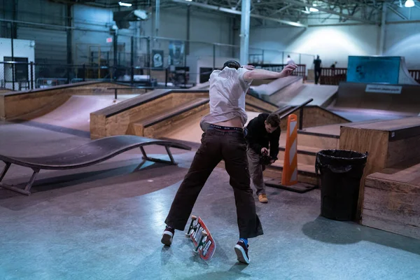 Royal Oak Michigan Usa 2020 Bikers Skaters Practice Tricks Modern — Stock Photo, Image