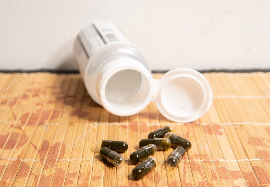 CBD capsules have poured onto your table and the bottle is empty