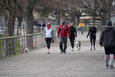 Harrison Township, Michigan / ABD - 19 Nisan 2020: Corona Virüsü sırasında Michigan Metro Parkı etkinliği.