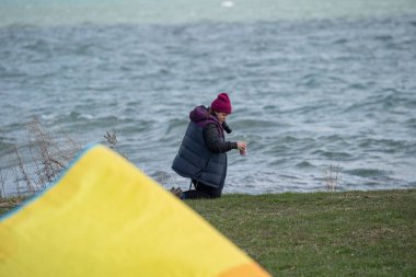 Harrison Township, Michigan / ABD - 19 Nisan 2020: Corona Virüsü sırasında Michigan Metro Parkı etkinliği.