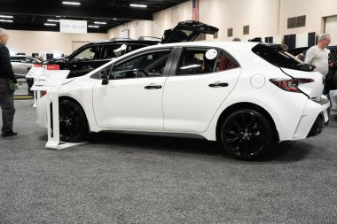 Toledo, Ohio, ABD - 02.07.2020: Büyük Toledo Otomobil Fuarı 2020, The Blade tarafından sunuldu, en yeni araç modelleri ve otomotiv teknolojisinde son gelişmeler.