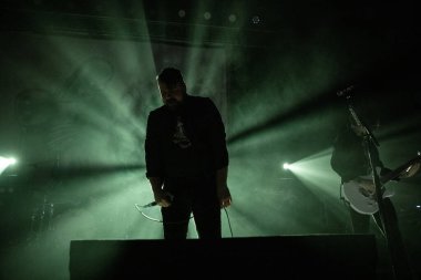 Detroit, Michigan, ABD - 11.09.2018: Silverstein özel konuk Hawthorne Heights ile Majestic Theater 'da canlı performans sergiliyor.