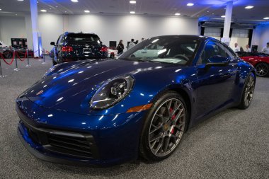 Novi, Michigan, ABD - 01.04.2020: Güneydoğu Michigan Otomobil Fuarı ve 2020 otomobil ve kamyonun tamamı.