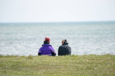 Harrison Township, Michigan, ABD - 26 Nisan 2020: Covid-19 Corona Virüsü sırasında Michigan Metro Parkı etkinliği.