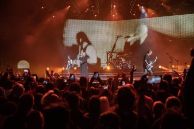 Detroit, Michigan, ABD - 03.05.2019: Özel konuk Three Days Grace ile Little Caesar 's Arena' da canlı performans