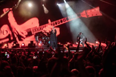 Detroit, Michigan, ABD - 03.05.2019: Özel konuk Three Days Grace ile Little Caesar 's Arena' da canlı performans