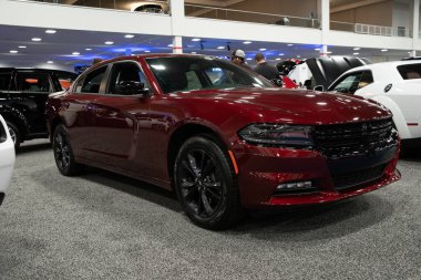 Novi, Michigan, ABD - 01.04.2020: Güneydoğu Michigan Otomobil Fuarı ve 2020 otomobil ve kamyonun tamamı.